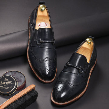Mednight blue oxford loafer